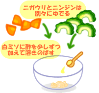 ゴーヤとニンジンの酢味噌和え